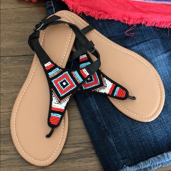 Shoes - Beaded Flat Sandal